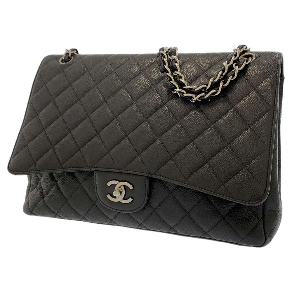 Chanel Big Matelasse Single Flap Caviar Bag Black